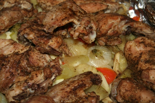 Рецепт курицы, запеченной с овощами и специями Рецепт курицы, запеченной с овощами и специями