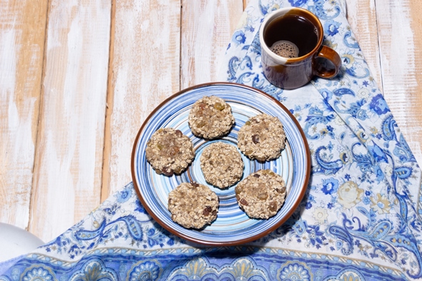 Вегетарианское быстро полезно вкусное печенье с корицей